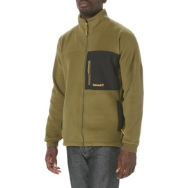 Timberland Men's Polartec Mix Media Full Zip Fleece, Dark Olive