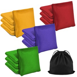 TINDTOP Bean Bags for Tossing(3.9 * 3.9inch, 100g/3.5oz), 16 Pack Cornhole Outdoor Toss Gaming Colorful Canvas Bean Bags Carnival Games Kids Beanbags Throwing Games