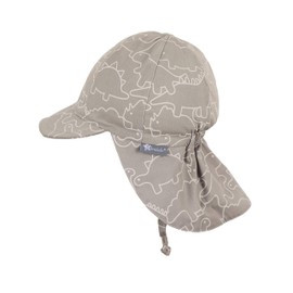Sterntaler Baby Boys Peaked Cap Ties Neck Protection and Dinosaur Motif Hat, Grey (smoke grey 566)