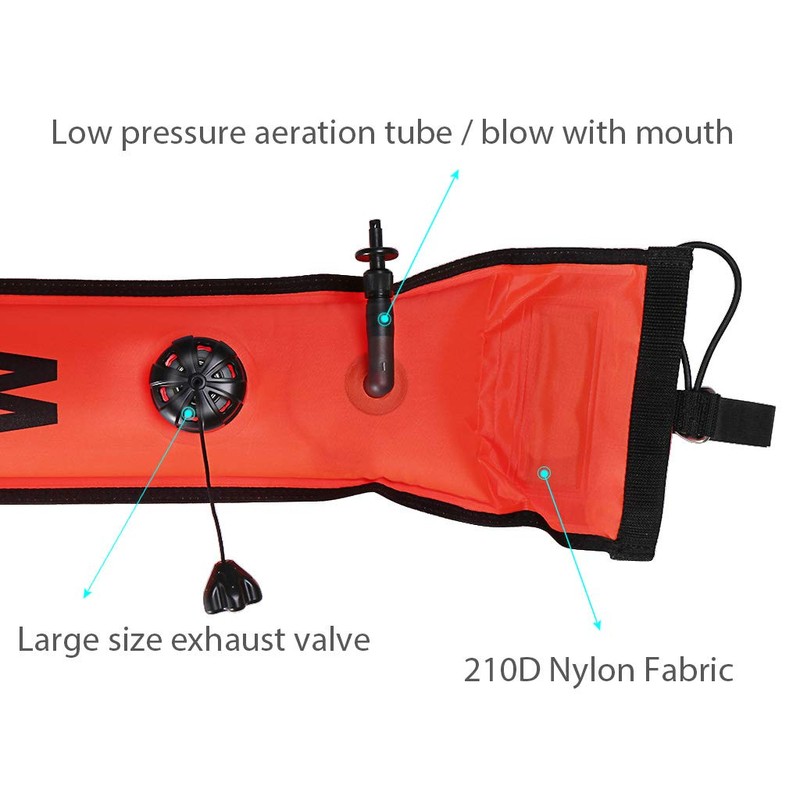 Seafard 4ft Red Scuba Diving Open Bottom Surface Marker Buoy