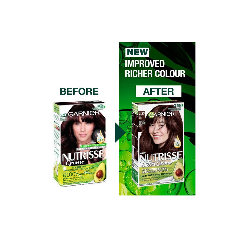 Garnier Nutrisse Hair Colour 3.23 Dark Quartz Brown