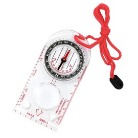 Multifunctional Waterproof Navigation Compass, Map Ruler Magnifier, Compass Navigation with Adjustable Lanyard for Explorer, Hiking, Map, Reading