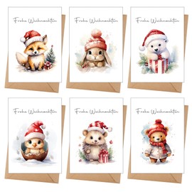 Goldziples Watercolour Style Christmas Card