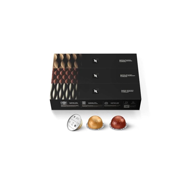 Nespresso Capsules Vertuo, Barista Flavored Pack, Medium Roast Coffee, 30
