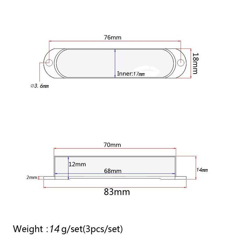 Alnicov Pickup Covers 82mm Plastic Closed Shell Electric Guitar Single