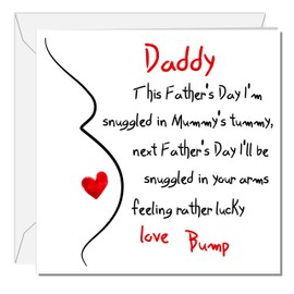 SWIZZOO Cute Baby Bump Father's Day Card for father-to-be/expectant Dad/Daddy - love snuggle bump pregnant from Mum tummy new parents