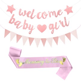 Baby Shower Banner Girl, Baby Shower Decorations, Baby Shower Banner, Welcome Baby Girl Decorations, Pink Shower Decorations, Welcome Home Baby, Party Celebration