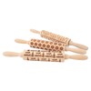 3Pcs Wooden Embossed Rolling Pin Cute Christmas Pattern Engraved Embossing