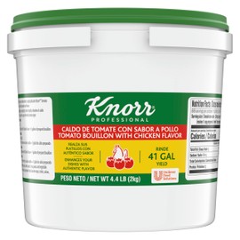 Knorr Professional Caldo de Tomate, Tomato Bouillon with Chicken Flavor Granulated Base, Bouillon as a Base, Marinade, Flavor Enhancer, Shelf Stable Convenience, 0g Trans Fat, 4.4 lbs (Pack of 1)