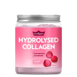 GymQueen Kollagen 400g Himbeere, hydrolised Collagen, High Protein, mit allen essentiellen Aminosäuren, optimale Löslichkeit, egal ob in Kaffee, Tee, Wasser oder Saft, für die Extra-Portion Protein