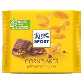 Ritter Sport Cornflakes Milk Chocolate, Fresh from Germany, Chocolate with Cornflakes Filling, Ritter Sport Chocolates in Colorful Variety, 3.5 Ounce (Pack of 10)