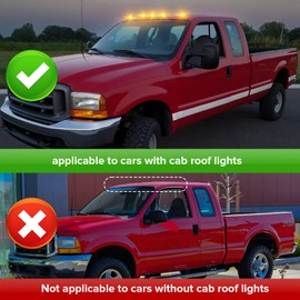 HTZCMOTO LED Cab Roof Marker Lights Compatible with F250 F350 F450 F550 Super Duty 1999-2016/ F650 F750 2004-2017, 5pcs Clearance Top Cab Lights for Trucks, Smoked Len + Amber Light