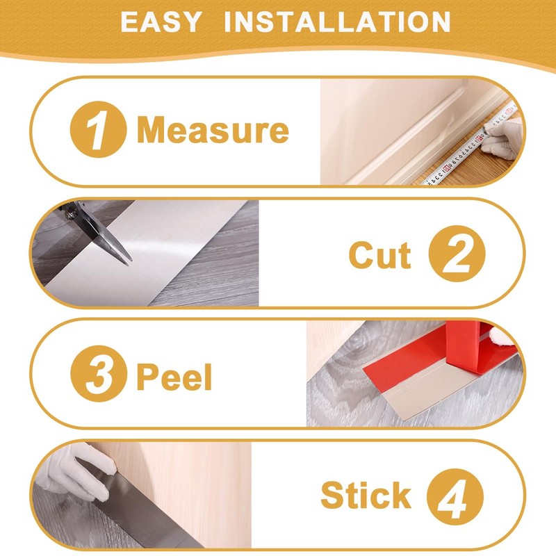 Soengsau Stainless Steel Kick Plate, Anti-Scratch Base Cover Kickplate, Peel