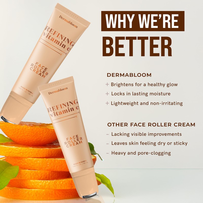 Dermabloom Vitamin C Face Roller Cream – Brightens, Firms, Hydrates
