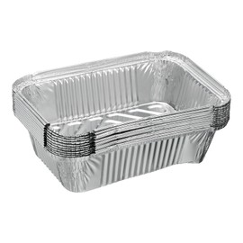 HARFINGTON 10pcs Aluminum Foil Pie Pans 7.48x5.12" Rectangle Disposable Non-stick Baking Pans for Pies Quiches Tarts Baking Cooking Reheating Parties, Silver