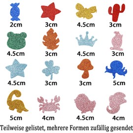 Nurila Glitter Sticker Kinder, Glitzer Aufkleber, Schaumstoff Aufkleber Bunte für Zum Basteln, Schaumstoff Sticker Set für Kinder/Wand Dekoration/Basteln/Fertigkeit Dekorieren 56 Stk