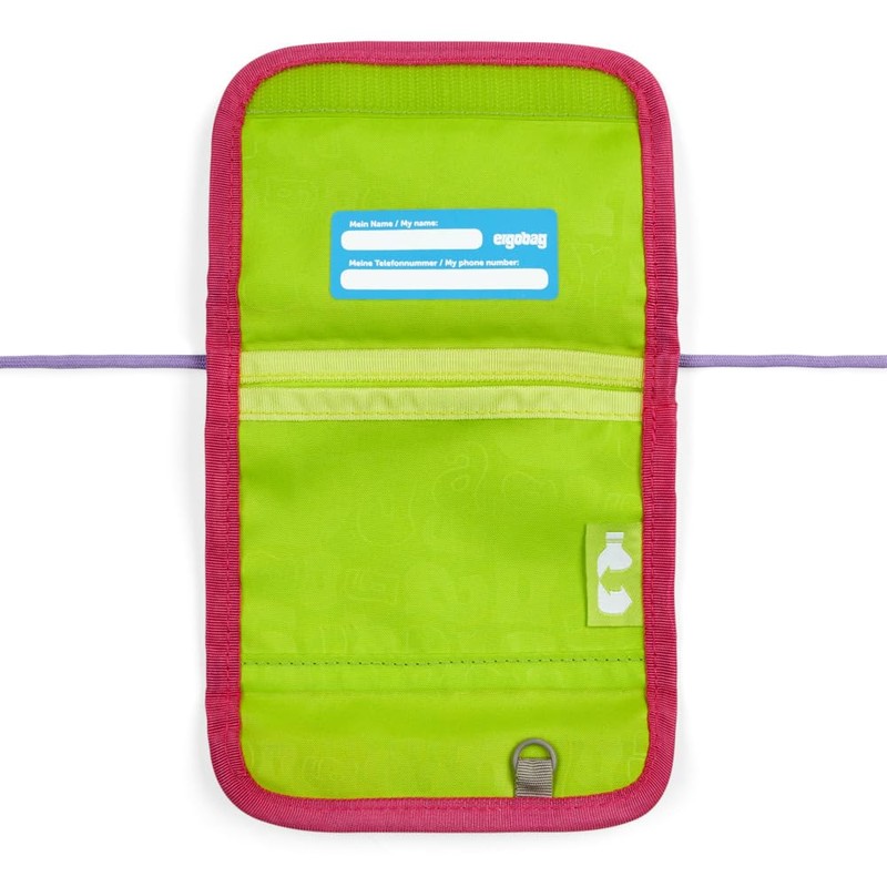 ergobag Neck pouch, change compartment, viewing window, Blossom Taubär -