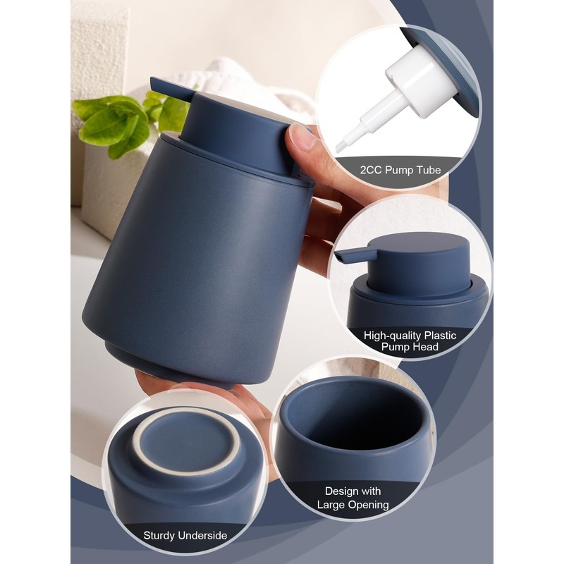 INGOFIN Ceramic Foaming Soap Dispenser -14 oz Foam Hand Soap