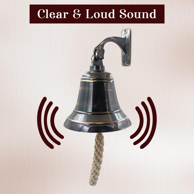 6" Solid Brass Bell Marine Wall Mounted Ship Bronze Finished