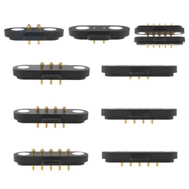 2 Pair Magnetic Pogo Pin Connector, 2/3/4/5P 1A Magnetic Pogopin Connector Male+Female 2.5MM Through Holes Spring Loaded Magnetic Pogopin Connectors DC Power Socket DC Power Charge Connector (2Pin)