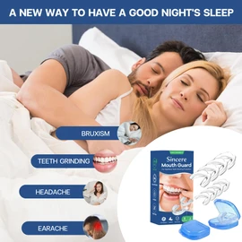 Sincere Mouth Guard for Grinding Teeth at Night, Sport Athletic, Whitening Tray, 2 Sizes, Pack of 8 with Travel Case | Teeth Grinding Mouth Guard for Sleep| Night Guard For Teeth Grinding and Clenching