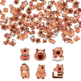 100 Pcs Resin Capybara,Mini Capybara,Resins Animals Tiny Capybaras Figures Miniature Figurines with Box Waterproof Small Cute Ornaments Present Kits for Garden Decorations,Dollhouse,DIY (6 Styles)