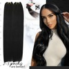Moresoo Hair Wefts Real Hair for Sew-In Black Remy Human
