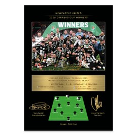 Sporting Moments Newcastle United 2025 League Cup Winners - Commemorative Print with Reproduced Player Signatures (Unframed)