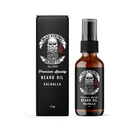 Mad Viking Valhalla Beard Oil - Hydrate, Soften And Grow Your Beard Naturally. Fight Itch And Dandruff With A Smooth Sandalwood & Vanilla Scent, Made In The USA - 2oz