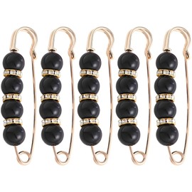 Pack of 5 Sweater Scarf Clips, Vintage Brooches Women's Brooch Pearl Brooches Vintage Pearl Brooch Jumper Pins Brooches for Women Girls Clothing Decoration Safety Pin Brooch Clips, 1, Metal, No