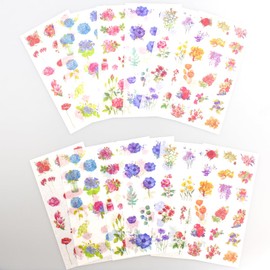 (Pack of 2) Washi Stickers for Journaling - Plant Hydrangea Carnation Flower Nature Sticker for Water Bottle Scrapbooking Planner Scrapbook Travel Journals Bullet Journaling Collage Album