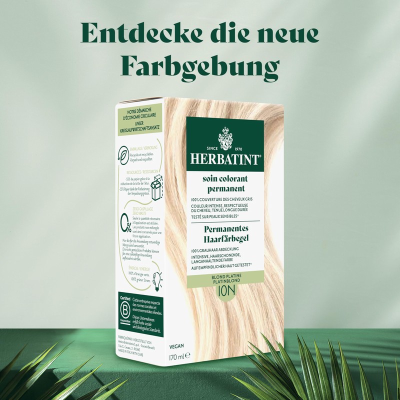 Herbatint Permanent Hair Dye Gel 10N Platinum Blonde - 170