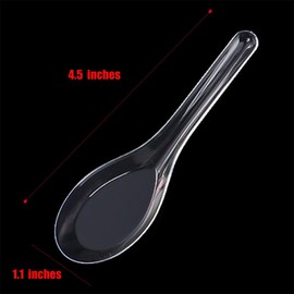 Ouliget Disposable Plastic Spoons,Crystal Clear Plastic Soup Spoons, Durable Plastic Cutlery, Disposable Spoons Party Supply, Clear, 4.5 Inches, 60 Pieces. (4.5 Inches)