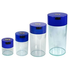 Tightpac America, Inc. Vacuum Sealed airtight container.29-Liter to 2.35-Liter, Blue/Clear, 4 Piece
