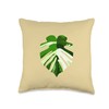 Monstera Deliciosa Variegata Leaf Swiss Cheese Plant Lover Throw Pillow