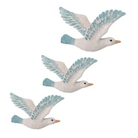 3 Pieces Seagull Wall Decoration Figure Mediterranean Garden Decoration Animals Resin Garden Bird Decorative Figure Animal Figures Statue for Patios Nautical Living Room Decoration