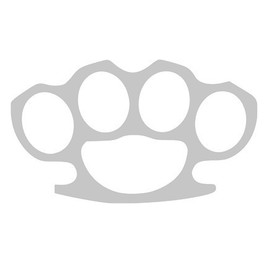 (NOT Real) Brass Knuckles Street Stickers - Size: 5", Color: Silver - Windows, Walls, Bumpers, Laptop, Lockers, etc.