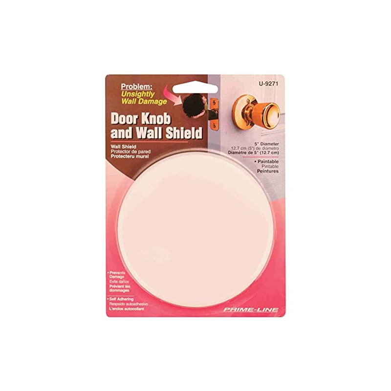 Prime-Line Door Knob Wall Shield 5" White