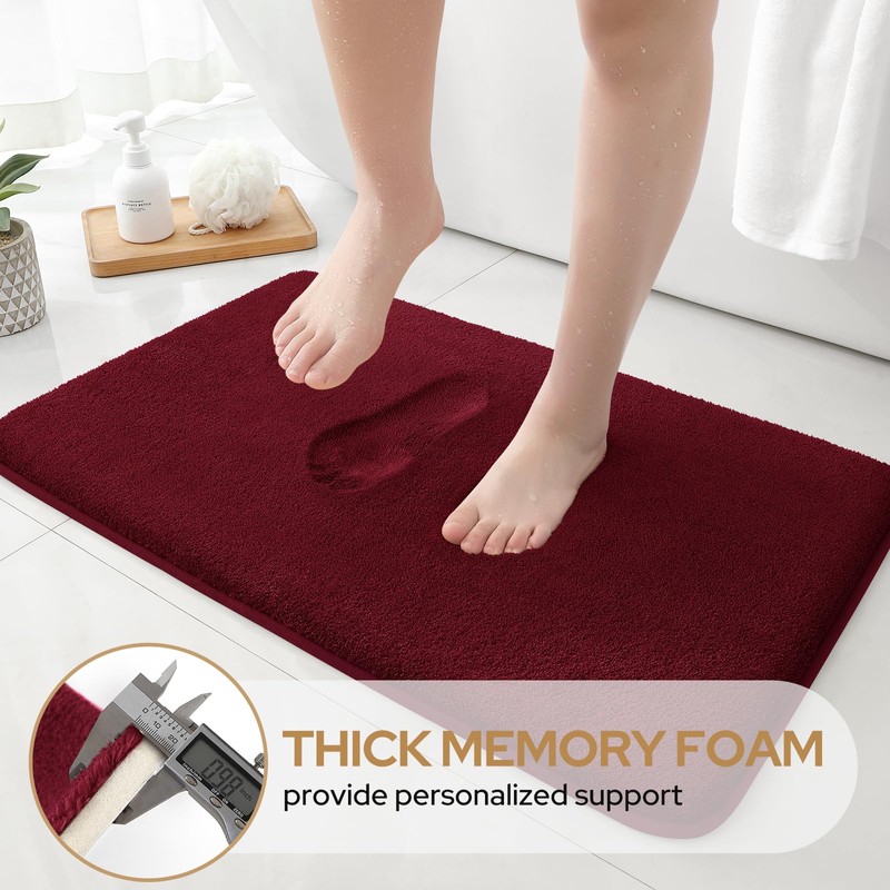 HOMEIDEAS Upgraded Bathroom Rugs Set 3 Piece, Extra Thick Absorbent