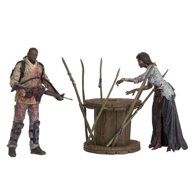 The Walking Dead McF14515 Morgan Jones and Walker Toy, Multi-Colored