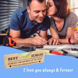 Funny Father's Day Gift for Husband - Unique Birthday Christmas Gifts for Husband from Wife, Wooden Bottle Opener with Spirit Level Gag Gift for Men - Novelty Beer Opener