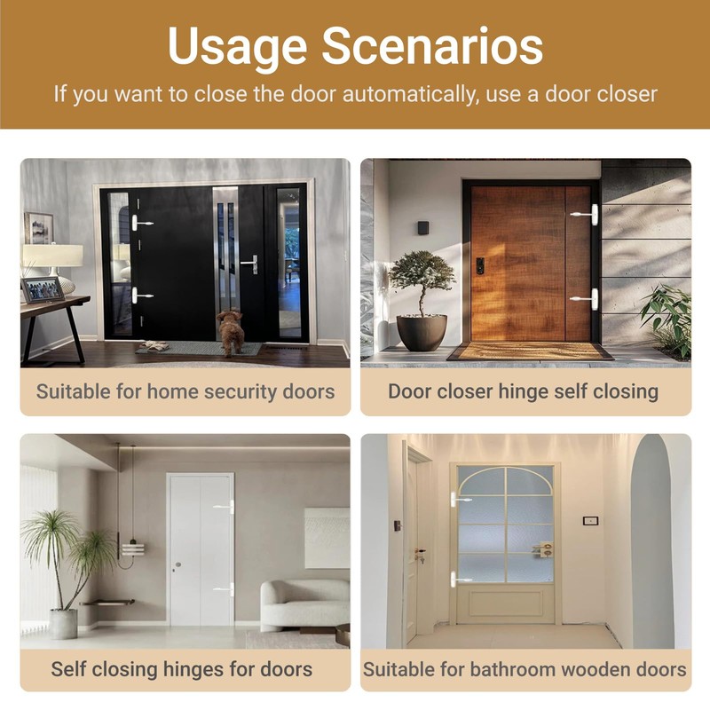LuleyjorDoor Closers,zinc Alloy Lasts 10 Years,2pcs10 Minute Installation,Automatic Safety Spring