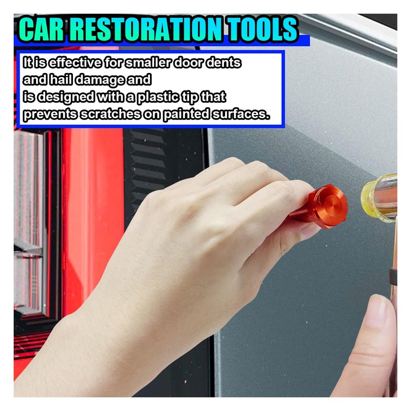 UHANBUT Paintless Dent Repair Kit, 9 Different Shaped Hammer Heads
