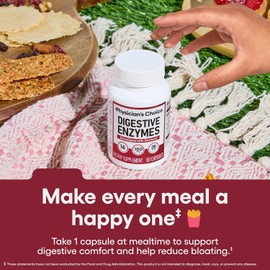 Digestive Enzymes with Prebiotics & Probiotics – 16 Enzyme Blend for Bloating, Gut Health & Digestion Support, Meal-Time Comfort, 60 Capsules