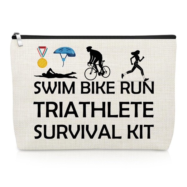 Gevody Triathlon Gifts for Women Makeup Bag Triathlon Gifts for