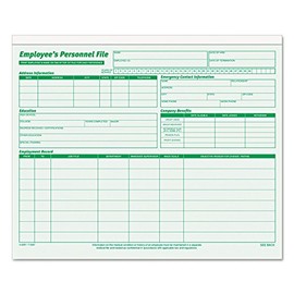 TOPS 3287 Employee Record Folders,11-3/4-Inch x9-1/2-Inch, 20/PK, Green