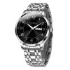 Taxau Silver Waterproof Watches for Men Stainless Steel Dress Men