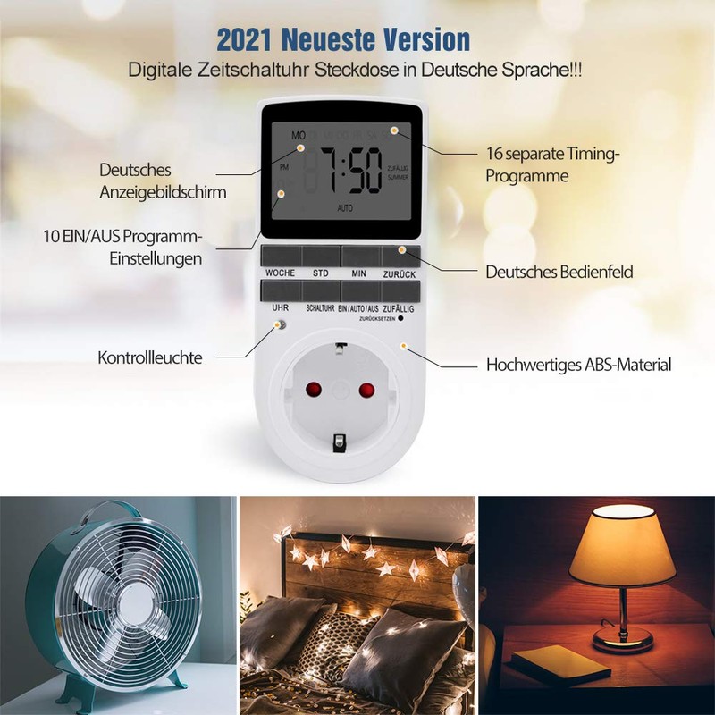 Custom-Made German Version Digital Timer Switch - 4 Pieces Digital