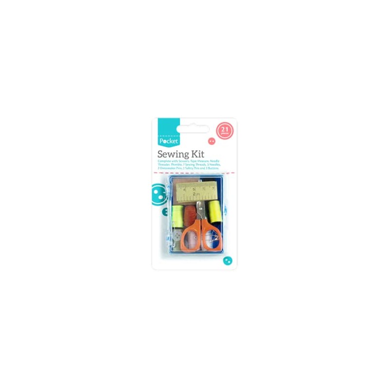 Multicolor Sewing Kit (21 Pieces) 8cm x 6cm x 3cm