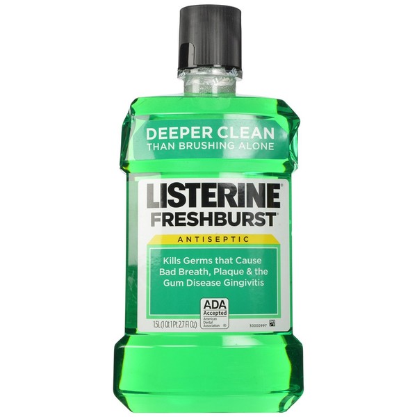 Listerine Antiseptic Mouthwash, Fresh Burst 1.5 Liter (Pack of 2)